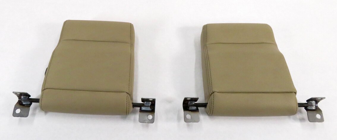 Thumbnail 2: 2015 LAND ROVER LR4 - REAR 3rd THIRD ROW (ALMOND BEIGE LEATHER) HEADREST SET-2