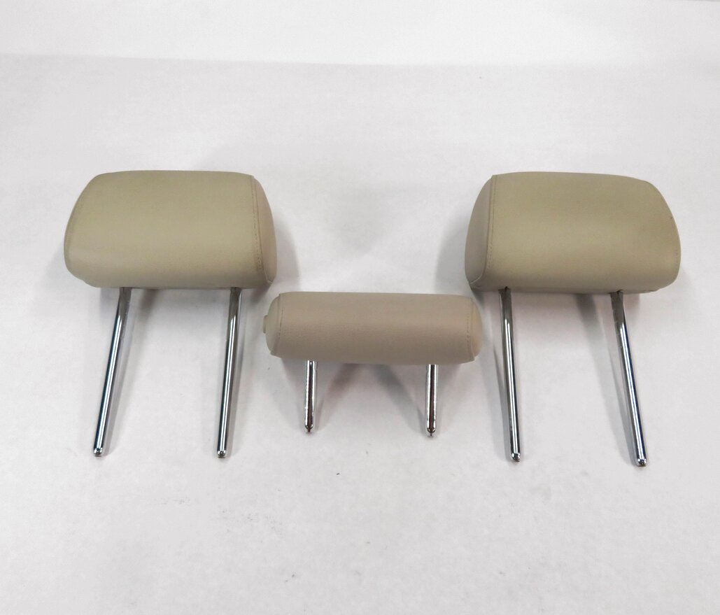 Thumbnail 2: 2012 BMW 528i (F10) REAR - LEFT / CENTER / RIGHT - OYSTER LEATHER HEADREST SET-3
