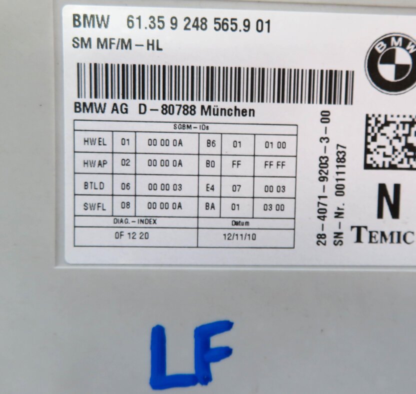 Thumbnail 6: 10-17 BMW 528i 535i 550i 650i 740i 750i 760i F10 F01 COMFORT MEMORY SEAT MODULE
