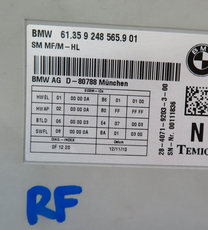 Thumbnail 6: 10-17 BMW 528i 535i 550i 650i 740i 750i 760i F10 F01 COMFORT MEMORY SEAT MODULE