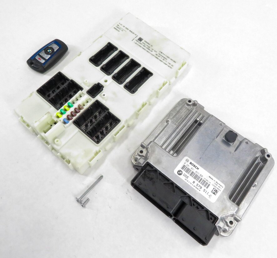 2014 BMW 328i (F30) 2.0L DIESEL ENGINE ECM DME BCM IMMOBILIZER MODULE KEY SET-3