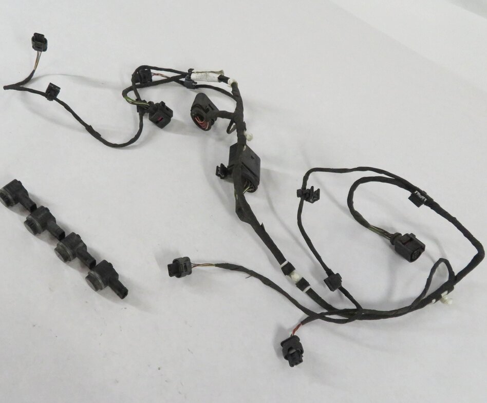 2011 AUDI Q7 (4L) REAR PDC PARK DISTANCE SENSOR SET-4 w/ HARNESS (COBALT BLUE)