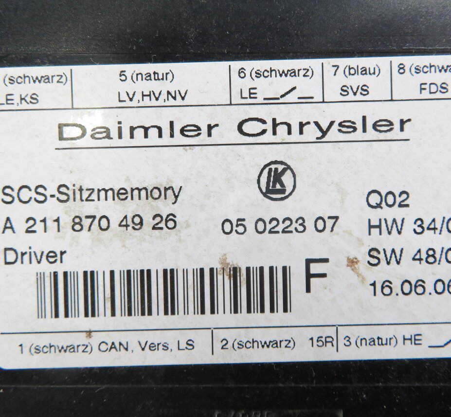 Thumbnail 6: 2007 MERCEDES GL450 (X164) LEFT FRONT DRIVER SEAT CONTROL MODULE COMPUTER