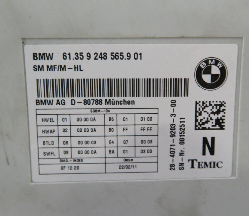 Thumbnail 6: 10-17 BMW 528i 535i 550i 650i 740i 750i 760i F10 F01 COMFORT MEMORY SEAT MODULE