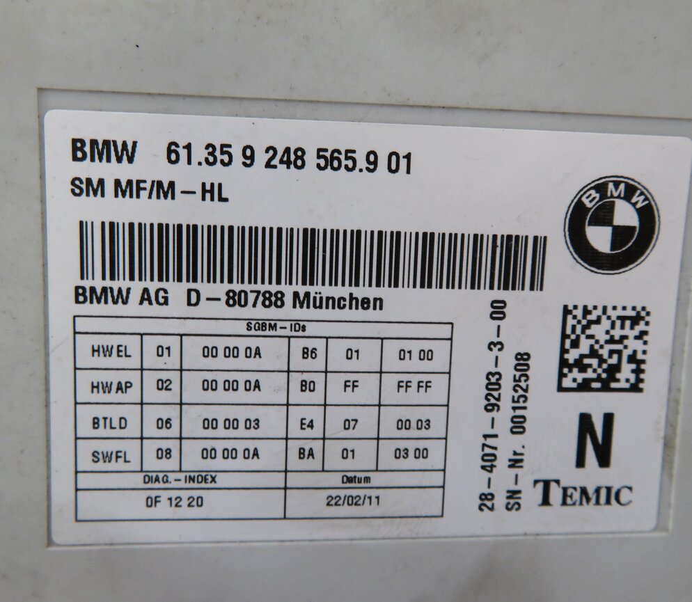 Thumbnail 6: 10-17 BMW 528i 535i 550i 650i 740i 750i 760i F10 F01 COMFORT MEMORY SEAT MODULE