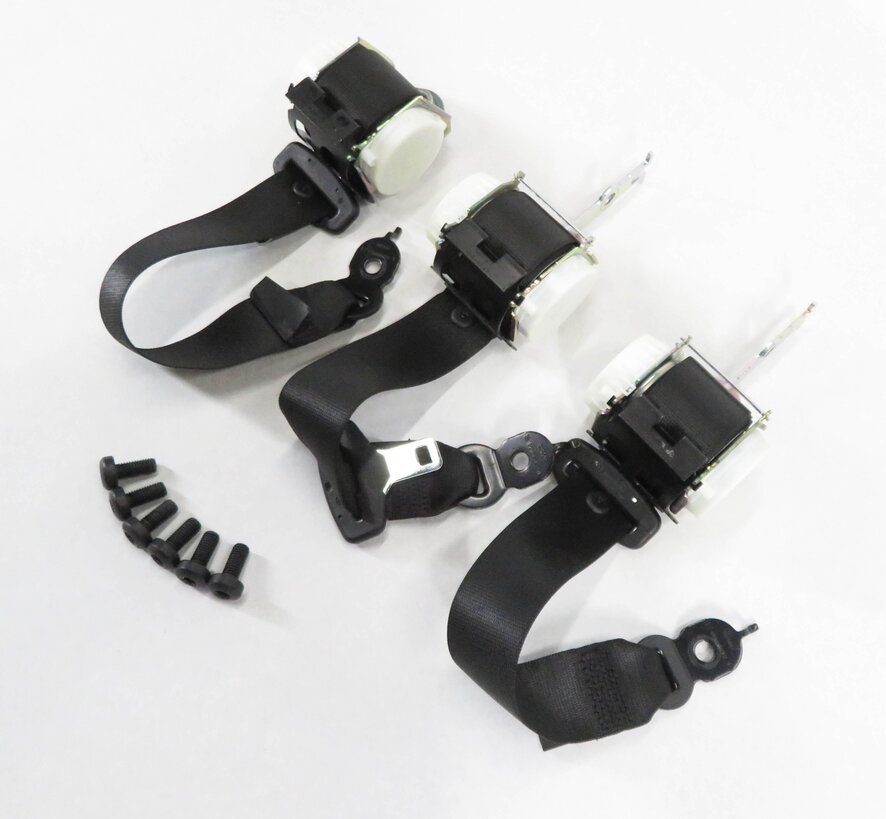 2011 BMW 535i (F10) REAR - LEFT CENTER RIGHT - SEATBELT RETRACTOR SET-3 (BLACK)
