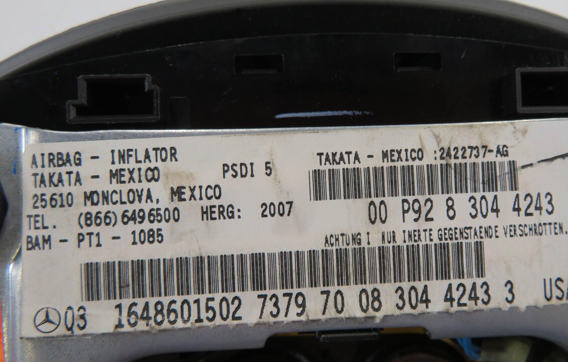 Thumbnail 6: 2009 MERCEDES ML320 ML350 ML550 R320 R350 (W164 W251) STEERING WHEEL AIRBAG