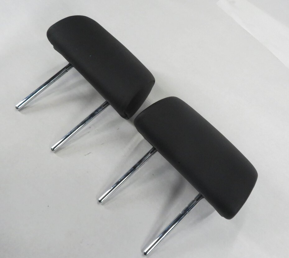 2009 BMW X5 (E70) L&R REAR 2nd SECOND ROW (BLACK LEATHER) HEADREST SET-2
