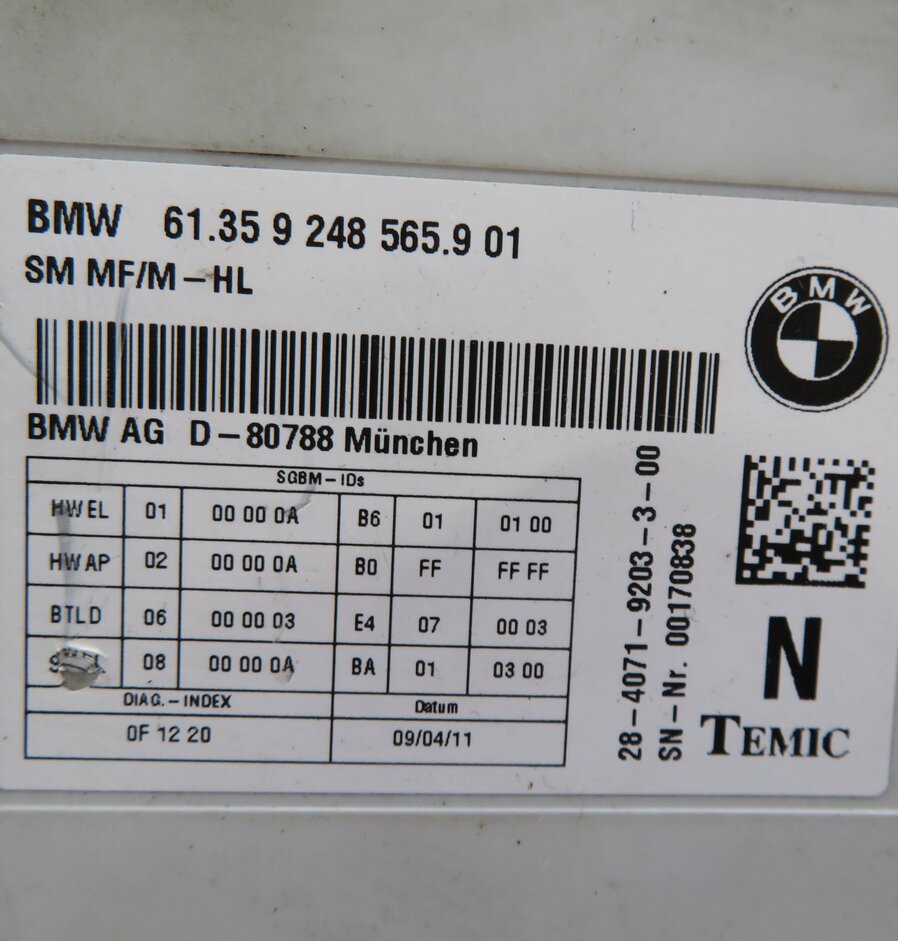 Thumbnail 6: 10-17 BMW 528i 535i 550i 650i 740i 750i 760i F10 F01 COMFORT MEMORY SEAT MODULE