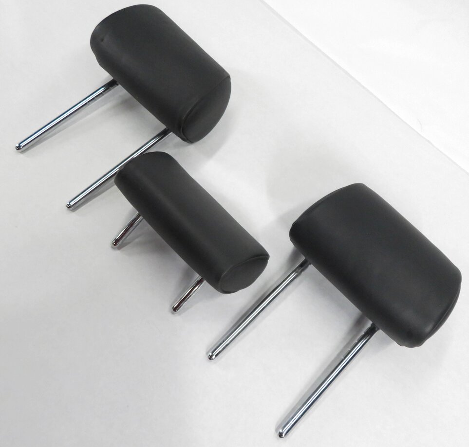 2011 BMW 550i (F10) REAR - LEFT / CENTER / RIGHT - BLACK LEATHER HEADREST SET-3