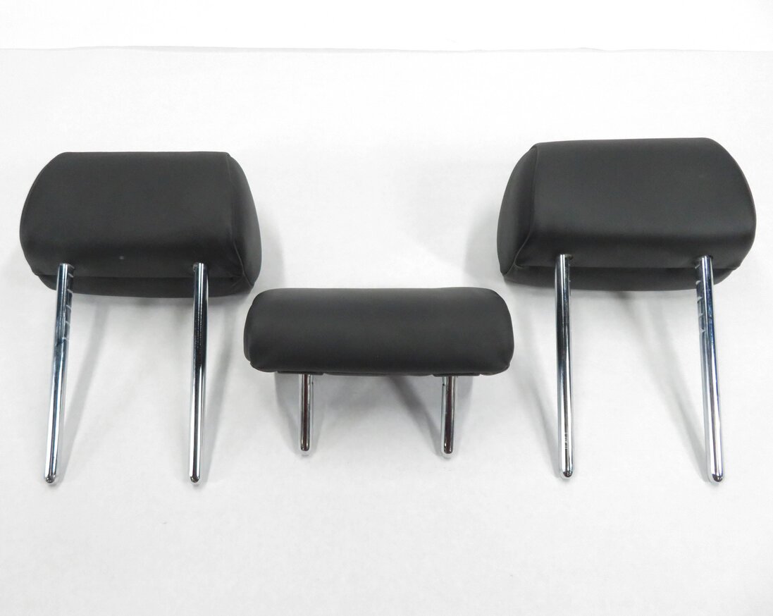 Thumbnail 5: 2011 BMW 550i (F10) REAR - LEFT / CENTER / RIGHT - BLACK LEATHER HEADREST SET-3