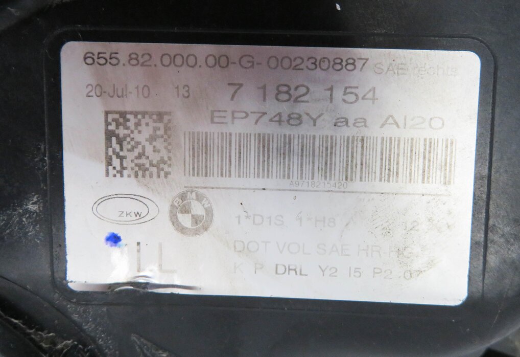 Thumbnail 10: 09-12 BMW 740i 750i 760i B7 (F01) RIGHT PASSENGER ADAPTIVE XENON HEADLIGHT LAMP
