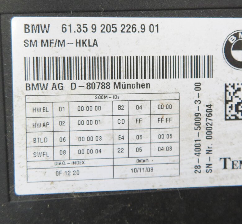 Thumbnail 6: 2009-2010 BMW 750i 760i (F01) FRONT COMFORT SEAT MEMORY CONTROL MODULE COMPUTER