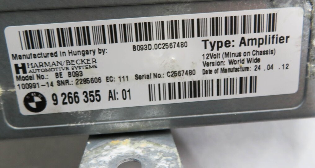 Thumbnail 6: 11-13 BMW 528i 535i 550i (F10) HARMAN BECKER RADIO STEREO AUDIO AMP AMPLIFIER