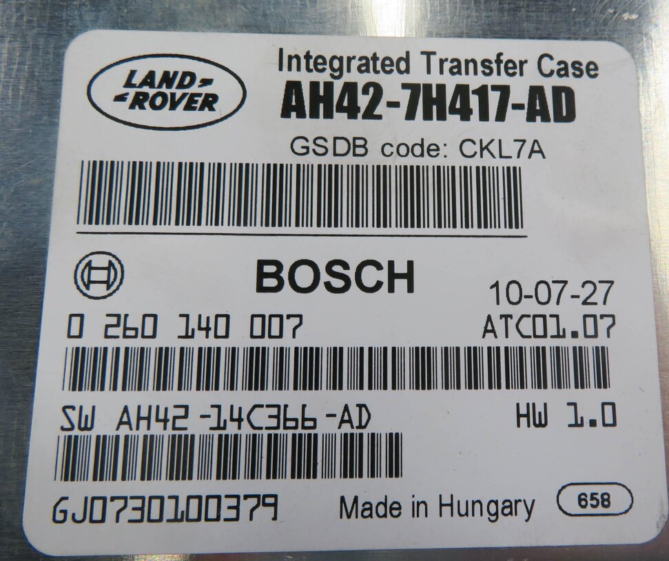 Thumbnail 6: 2010-2013 RANGE ROVER / SPORT LR4 (L320 L322) TRANSFER CASE SHIFT CONTROL MODULE