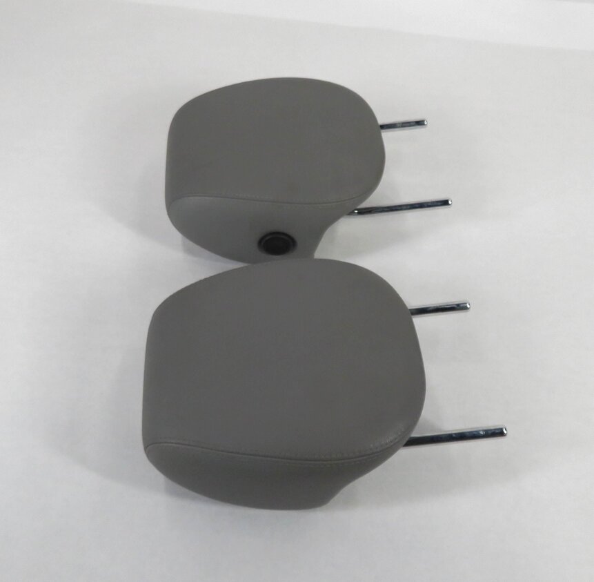 Thumbnail 3: 2008 PORSCHE CAYENNE (957) FRONT LEFT & RIGHT (GRAY LEATHER) HEADREST SET-2