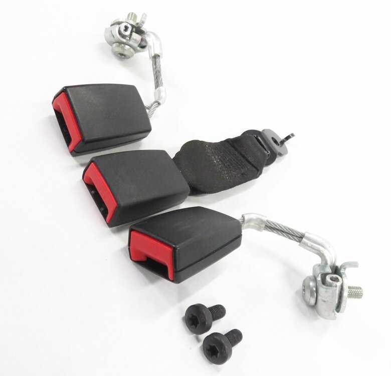 2011 BMW 550i (F10) REAR - LEFT / CENTER / RIGHT - SEATBELT RECEIVER SET (BLACK)