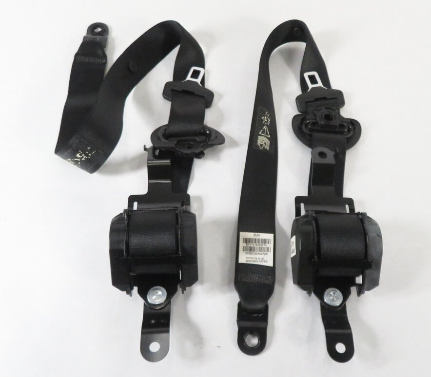 Thumbnail 4: 2011 BMW X5 (E70) REAR SECOND ROW SEAT - SEATBELT BUCKLE RETRACTOR SET-2 (BLACK)