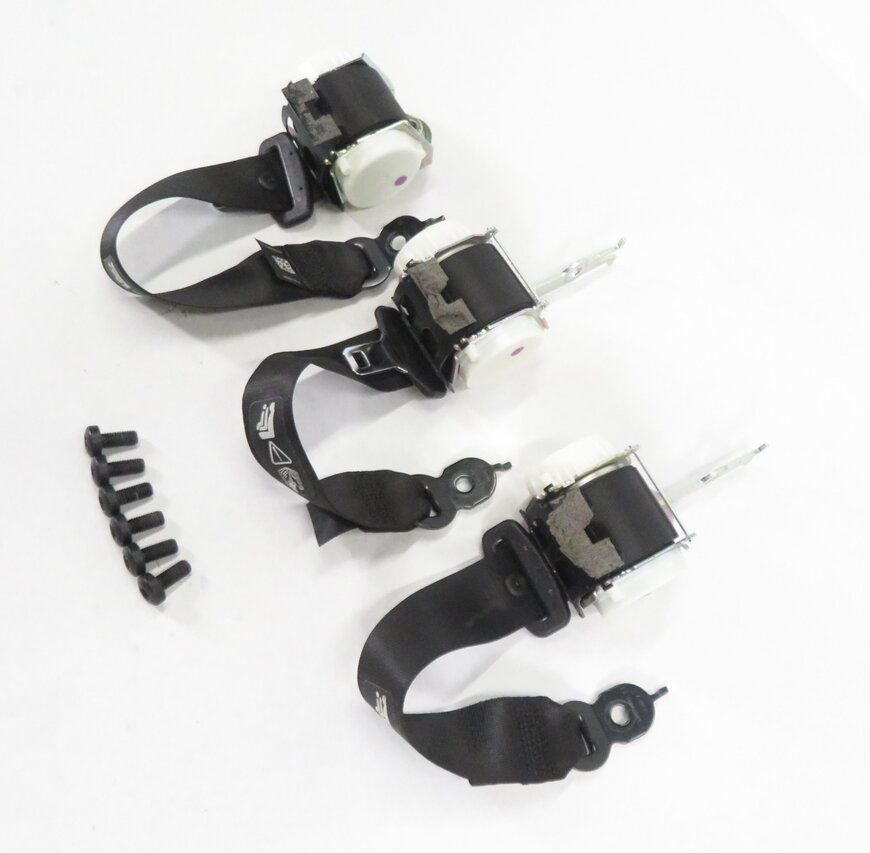 2011 BMW 535i (F10) REAR - LEFT / CENTER / RIGHT SEATBELT RETRACTOR SET (BLACK)