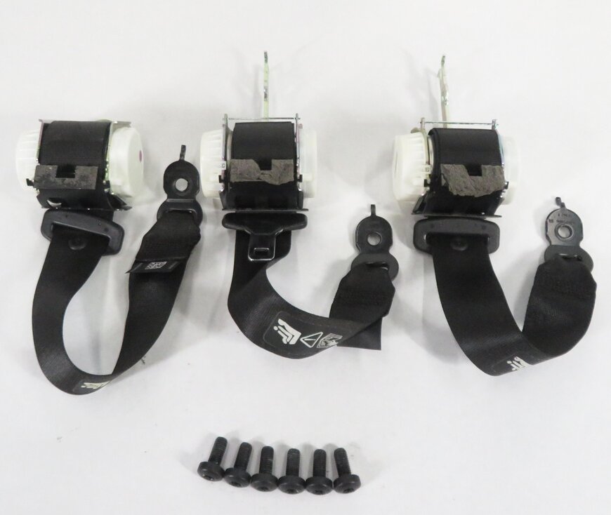 Thumbnail 2: 2011 BMW 535i (F10) REAR - LEFT / CENTER / RIGHT SEATBELT RETRACTOR SET (BLACK)