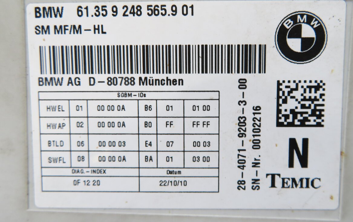 Thumbnail 6: 10-17 BMW 528i 535i 550i 650i 740i 750i 760i F10 F01 COMFORT MEMORY SEAT MODULE