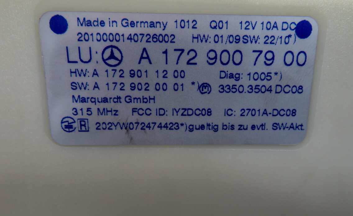 Thumbnail 6: 09-15 MERCEDES C300 C350 E350 E550 E63 GLK250 GLK350 - KEYLESS GO CONTROL MODULE