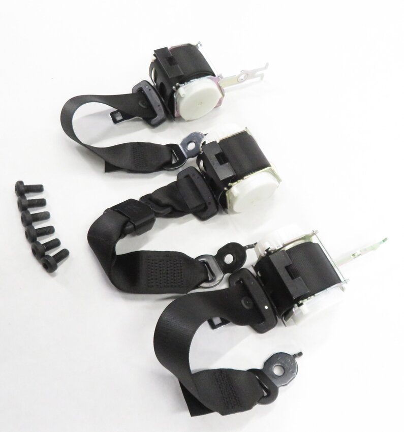 2011 BMW 535i (F10) REAR - LEFT / CENTER / RIGHT - SEATBELT RETRACTOR SET BLACK