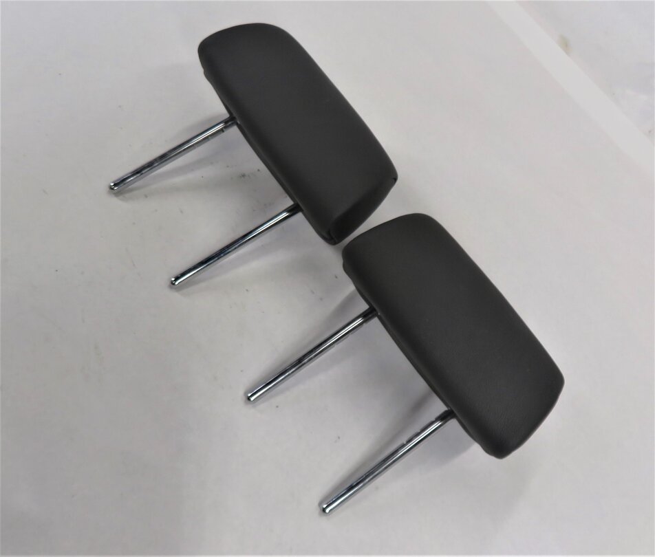 Thumbnail 1: 2009 BMW X5 (E70) REAR 2nd SECOND ROW LEFT & RIGHT BLACK LEATHER HEADREST SET-2
