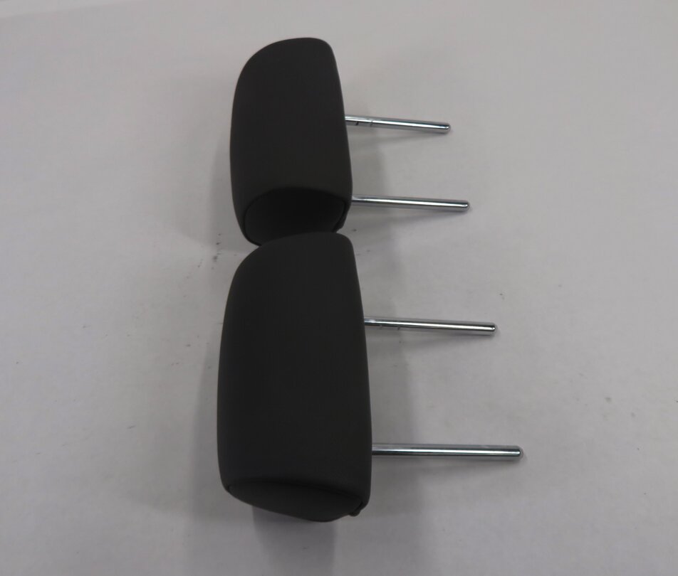 Thumbnail 3: 2009 BMW X5 (E70) REAR 2nd SECOND ROW LEFT & RIGHT BLACK LEATHER HEADREST SET-2