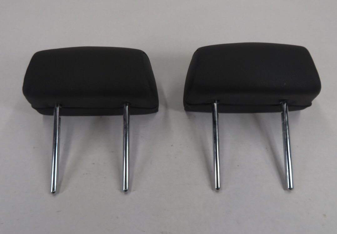 Thumbnail 5: 2009 BMW X5 (E70) REAR 2nd SECOND ROW LEFT & RIGHT BLACK LEATHER HEADREST SET-2