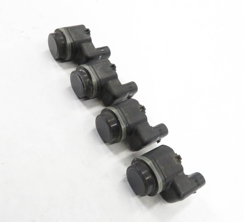 2011 BMW 750i (F01) REAR PDC PARK DISTANCE SENSOR SET-4 w/ HARNESS (BLACK 416)