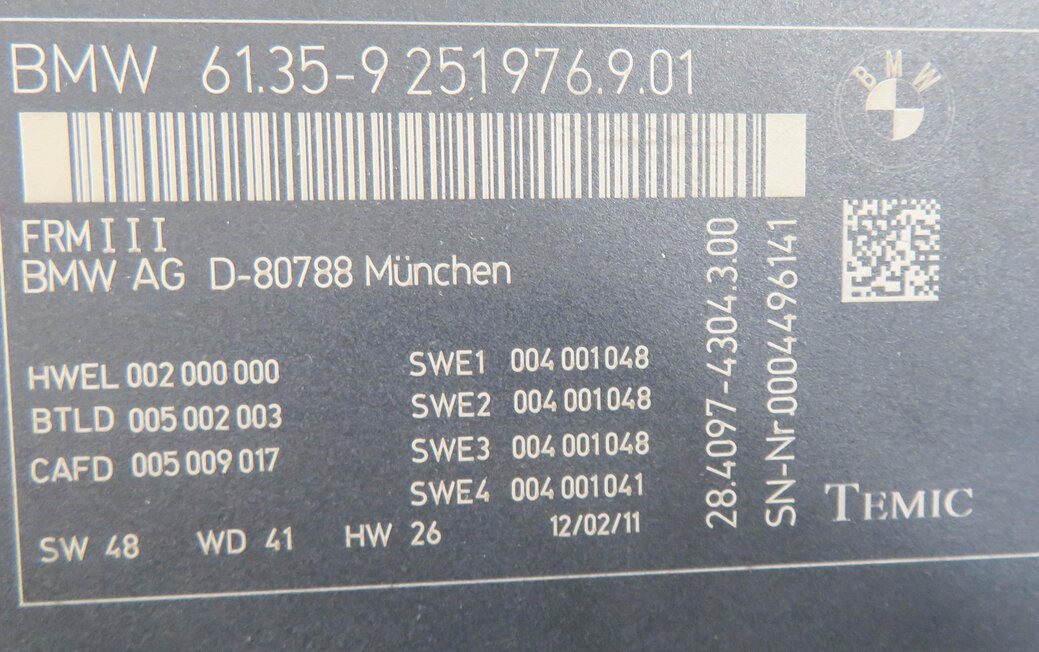 Thumbnail 7: 2010-2017 BMW 528i 535i 550i 650i 750i M5 X3 - FRMIII BODY LIGHT CONTROL MODULE