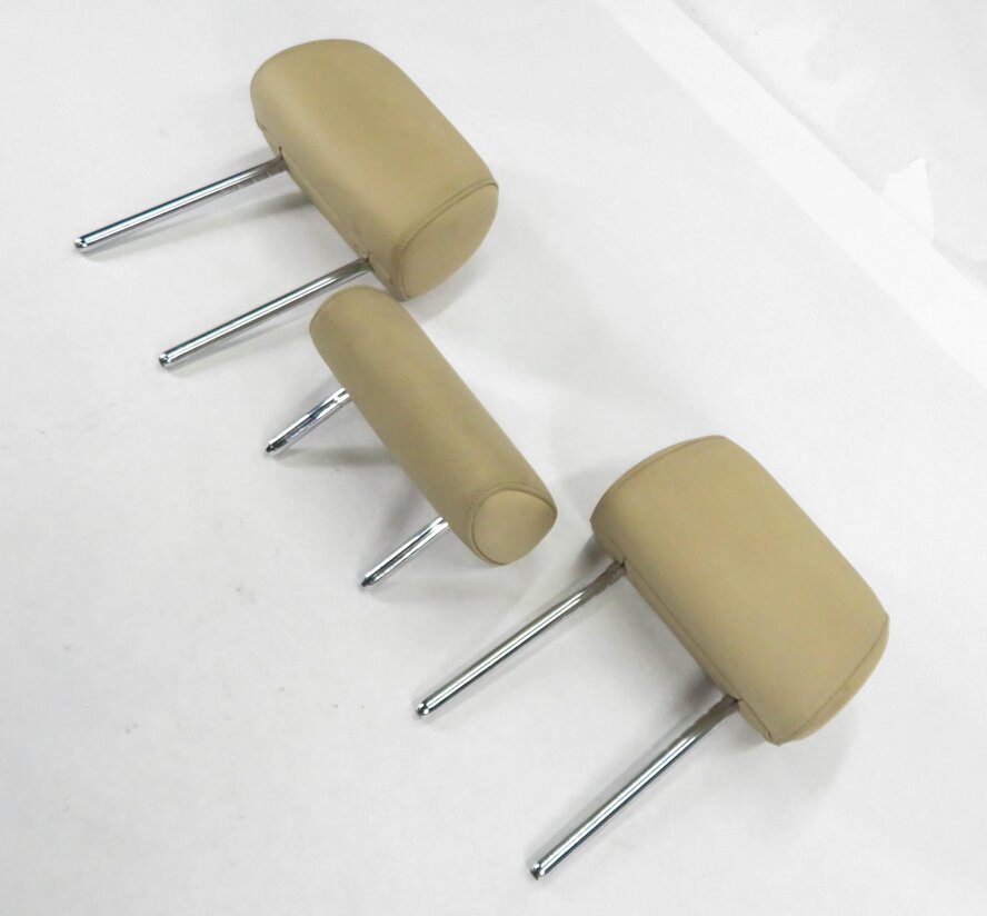 Thumbnail 1: 2012 BMW 528i (F10) REAR - LEFT / CENTER / RIGHT - BEIGE LEATHER HEADREST SET-3