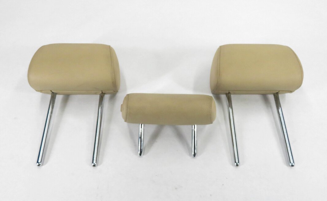 Thumbnail 2: 2012 BMW 528i (F10) REAR - LEFT / CENTER / RIGHT - BEIGE LEATHER HEADREST SET-3