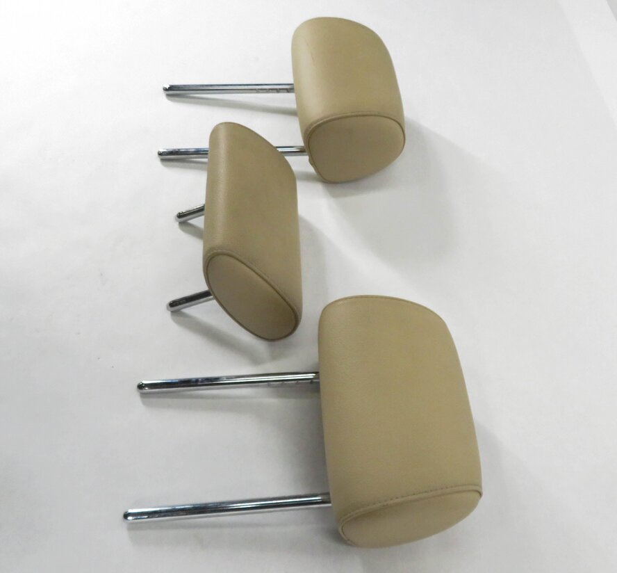 Thumbnail 3: 2012 BMW 528i (F10) REAR - LEFT / CENTER / RIGHT - BEIGE LEATHER HEADREST SET-3