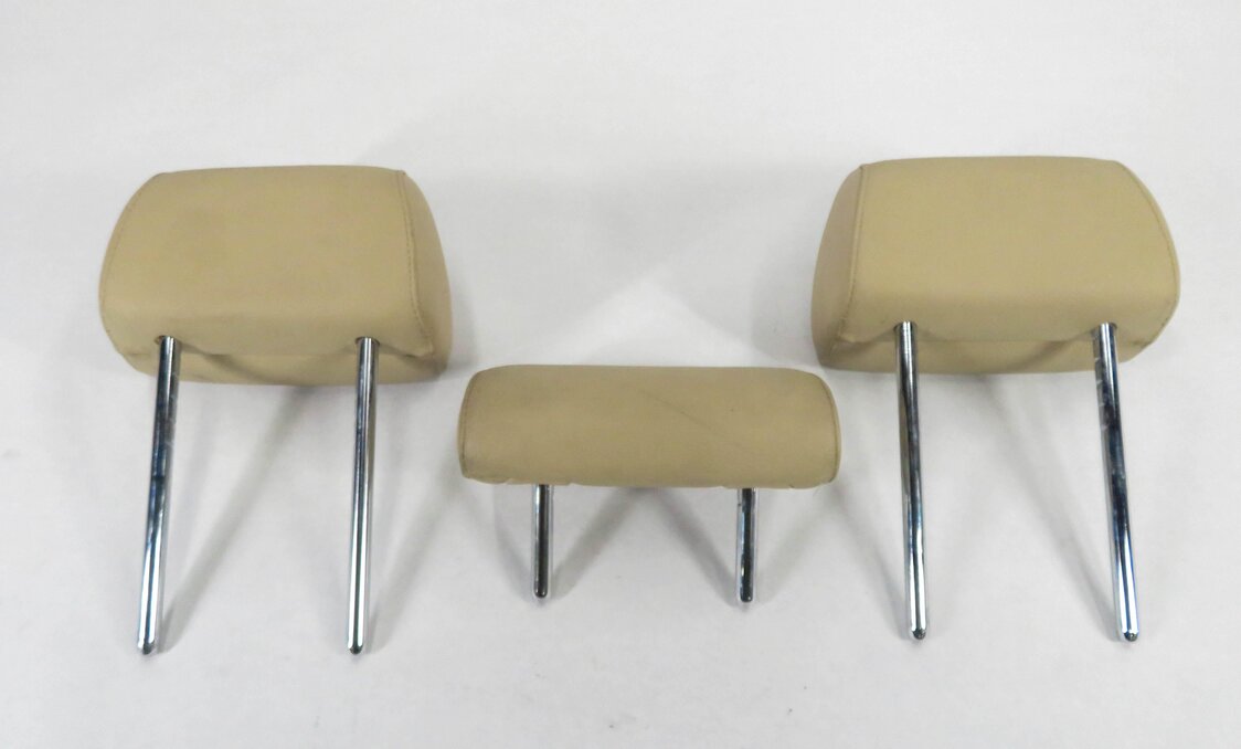 Thumbnail 5: 2012 BMW 528i (F10) REAR - LEFT / CENTER / RIGHT - BEIGE LEATHER HEADREST SET-3
