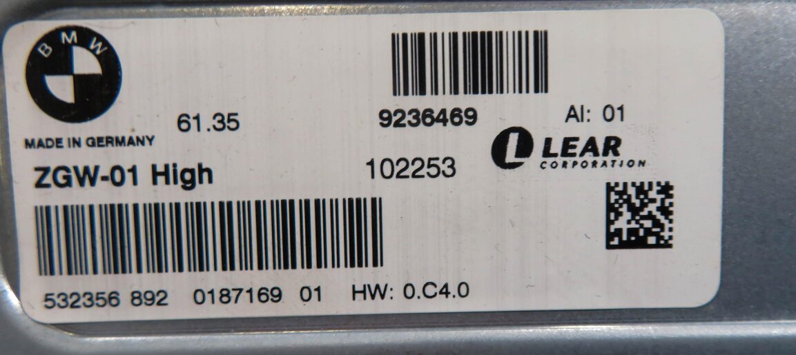 Thumbnail 6: 2009-2011 BMW 528i 535i 550i 740i 750i 760i B7 (F01 F10) CENTRAL GATEWAY MODULE