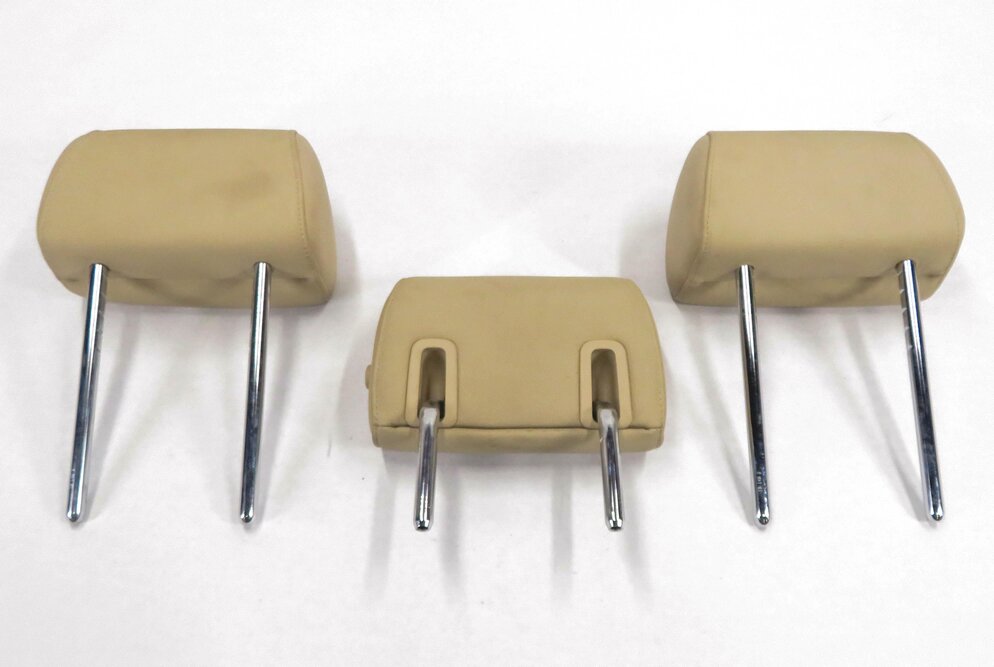 Thumbnail 5: 2011 BMW 535i (F10) REAR - LEFT / CENTER / RIGHT - BEIGE LEATHER HEADREST SET-3