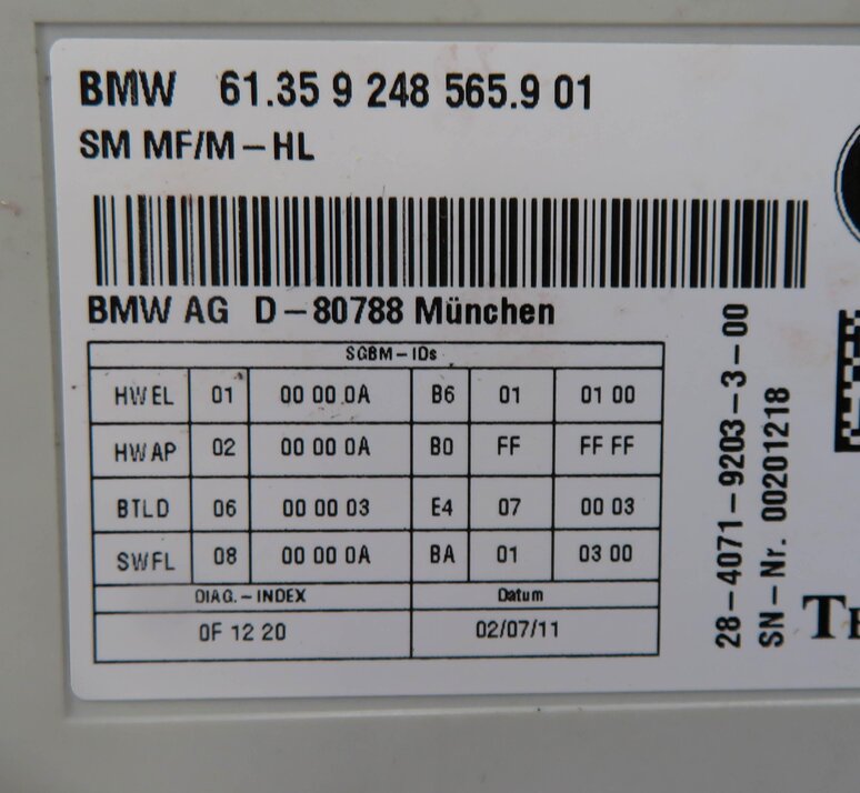 Thumbnail 6: 10-17 BMW 528i 535i 550i 650i 740i 750i 760i F10 F01 COMFORT MEMORY SEAT MODULE