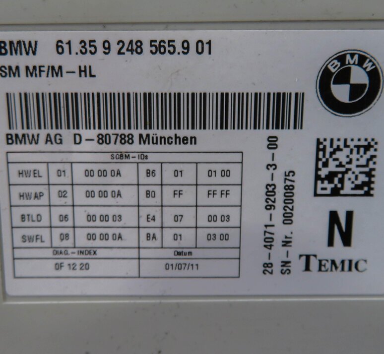 Thumbnail 6: 10-17 BMW 528i 535i 550i 650i 740i 750i 760i F10 F01 COMFORT MEMORY SEAT MODULE