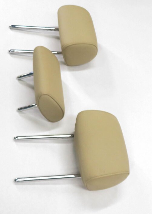 Thumbnail 3: 2011 BMW 535i (F10) REAR - LEFT / CENTER / RIGHT - BEIGE LEATHER HEADREST SET-3
