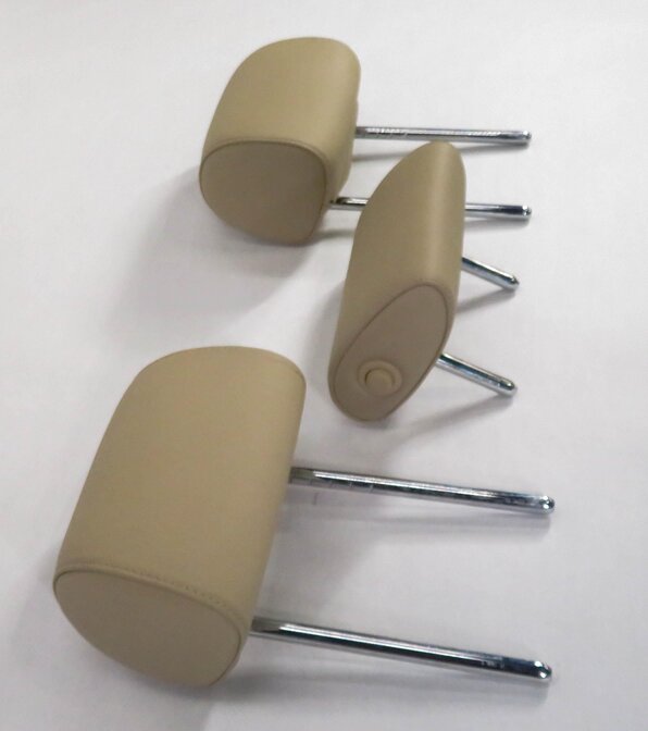 Thumbnail 4: 2011 BMW 535i (F10) REAR - LEFT / CENTER / RIGHT - BEIGE LEATHER HEADREST SET-3