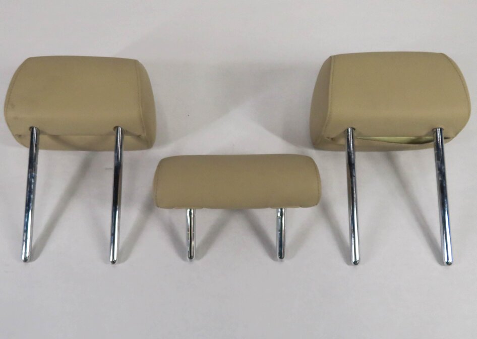 Thumbnail 5: 2011 BMW 535i (F10) REAR - LEFT / CENTER / RIGHT - BEIGE LEATHER HEADREST SET-3