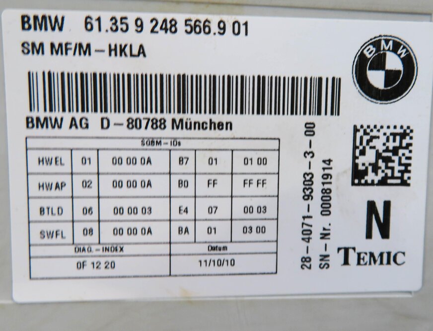 Thumbnail 6: 10-17 BMW 528i 535i 550i 650i 740i 750i 760i F10 F01 COMFORT MEMORY SEAT MODULE
