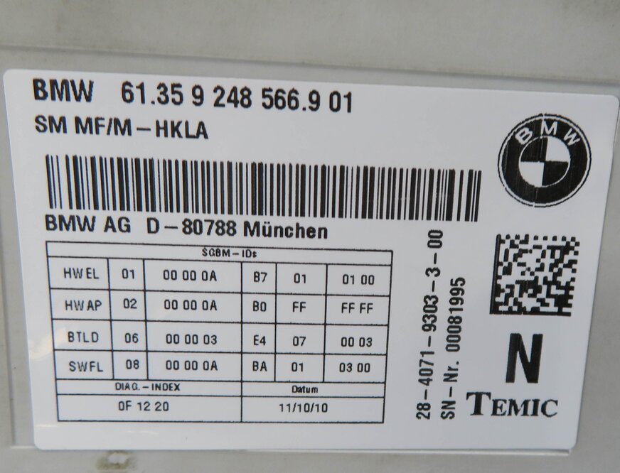 Thumbnail 6: 10-17 BMW 528i 535i 550i 650i 740i 750i 760i F10 F01 COMFORT MEMORY SEAT MODULE