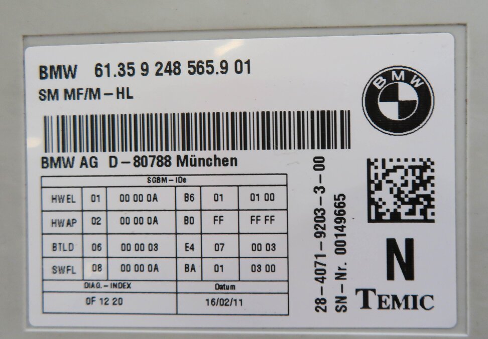 Thumbnail 6: 10-17 BMW 528i 535i 550i 650i 740i 750i 760i F10 F01 COMFORT MEMORY SEAT MODULE