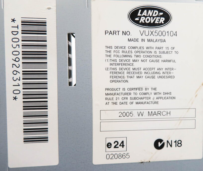 Thumbnail 6: 2005-2009 RANGE ROVER (L322) RADIO STEREO AM/FM (w/ REAR ENTERTAINMENT)