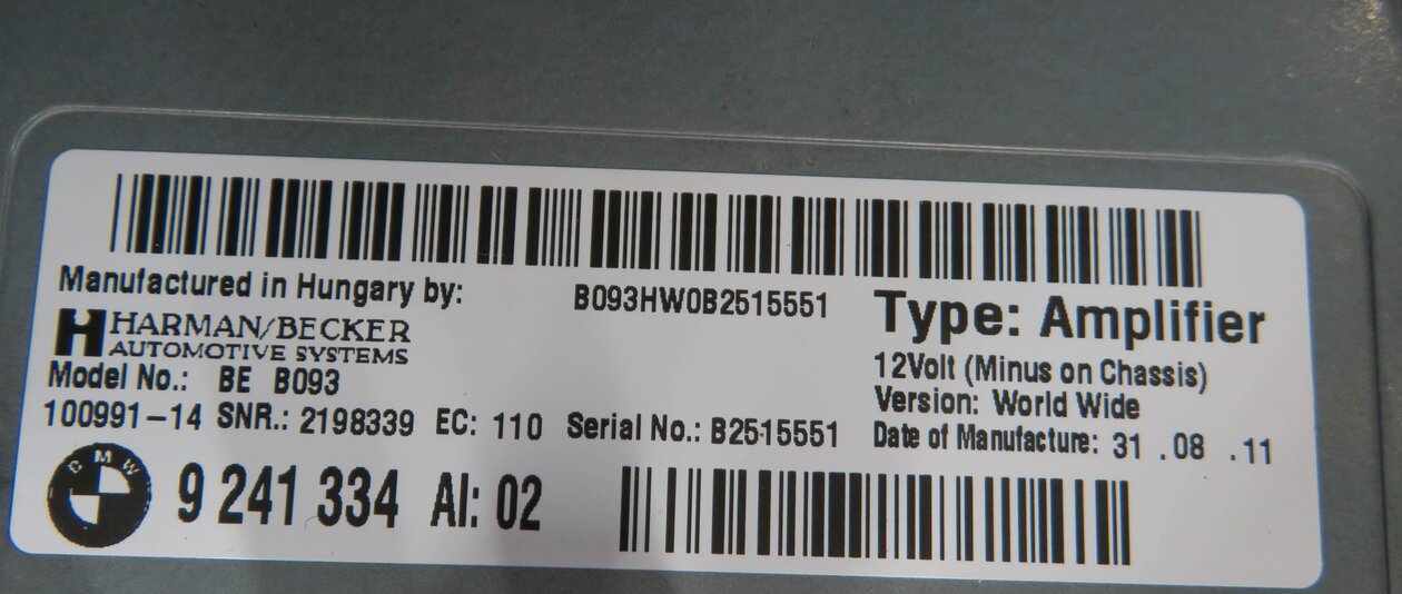 Thumbnail 6: 11-13 BMW 528i 535i 550i (F10) RADIO STEREO AUDIO AMP AMPLIFIER (HARMAN BECKER)