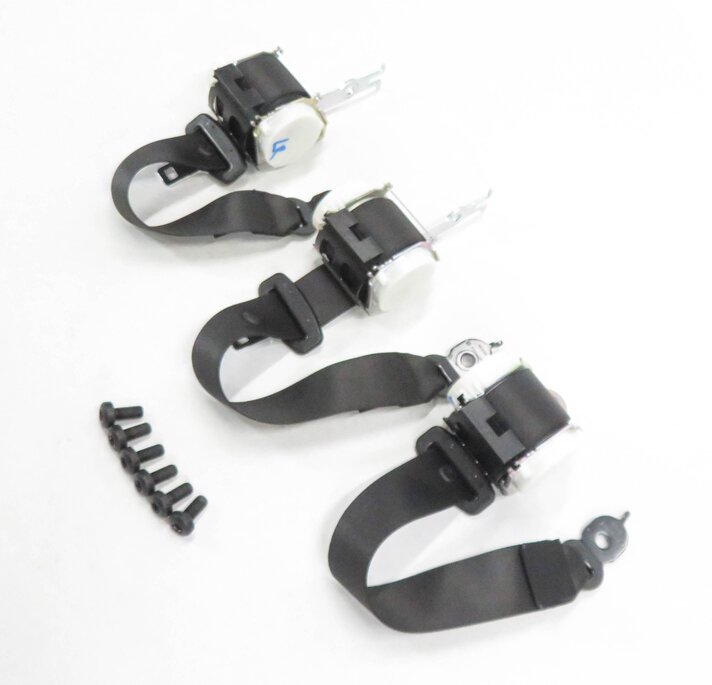 2012 BMW 528i (F10) REAR - LEFT / CENTER / RIGHT SEATBELT RETRACTOR SET (BLACK)