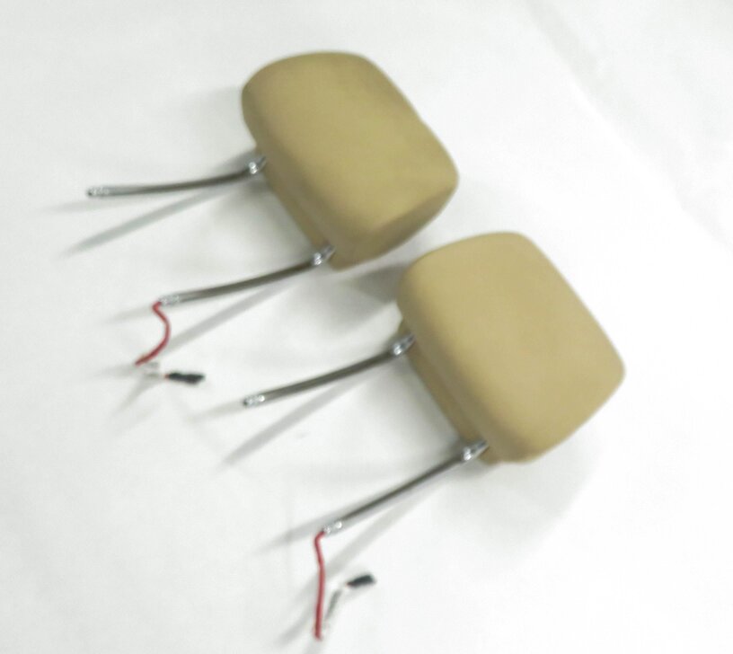 2013 BMW 535i (F10) FRONT LEFT & RIGHT (VENETO BEIGE LEATHER) HEADREST SET-2